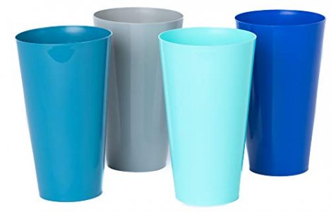 Klickpick Home Set Of 12 Unbreakable Plastic Tumblers 20 Ounce Capacity Premium Quality Plastic Beverage Tumblers Reusable Cups Dishwasher Safe BPAFr