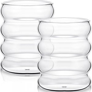 2 Pcs Glass Cup Cocktail Glass Creative Martini Glass Cup Glass Drink Cup Glass Goblet Clear Drink Cup for Juice Beer Wine Champagne Cocktail Home Ki