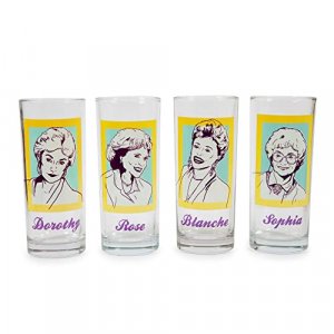 Silver Buffalo The Golden Girls 10-Ounce Tumbler Glasses, Set of 4 | Home Barware For Liquor and Beverages, Cute Kitchen Decor Essentials | Nostalgic