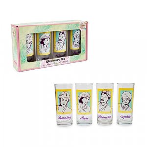 Silver Buffalo The Golden Girls 10-Ounce Tumbler Glasses, Set of 4 | Home Barware For Liquor and Beverages, Cute Kitchen Decor Essentials | Nostalgic