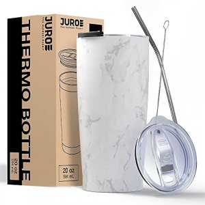 JURO Tumbler 20 oz Stainless Steel Vacuum Insulated Tumblers w/Lids and Straw [Travel Mug] Double Wall Water Coffee Cup for Home, Office, Kitchen Out