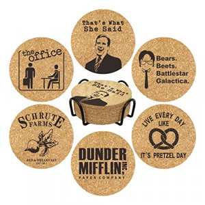 The Office Dunder Mifflin Logo Paper Drink Coasters Set of 6