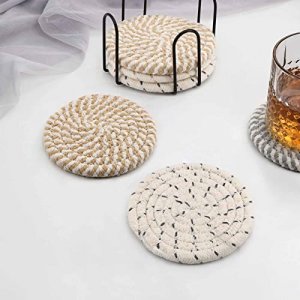 NGF Cowhide Coaster Set of 6 pcs Natural Cowhide Drink Coasters Hair On  Round Coasters Leather Tea Cup Coasters Home Decor & Home Living Ideas
