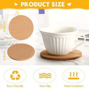 Round shaped set of coasters, Unique Rustic Wood Coasters for Drinks -  Drink Cup Coaster Set - Absorbent Coasters with Holder for Coffee Table,  Tabletop Protection for Any Table Type.