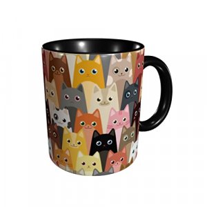 Yamegoun Cats Funny Coffee Mug 11oz - Ceramic Novelty Tea Cup Gifts for Office and Home Kitchen Microwave Safe