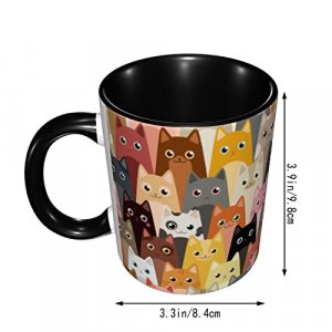 Yamegoun Cats Funny Coffee Mug 11oz - Ceramic Novelty Tea Cup Gifts for Office and Home Kitchen Microwave Safe