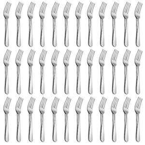 36-Piece Dinner Forks Set, Funnydin 7.1 Inches Stainless Steel Forks Silverware, Durable Table Forks Set, Use for Home, Kitchen and Restaurant - Mirr