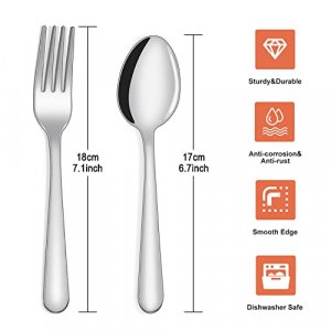 24-piece Forks and Spoons Silverware Set, Unokit Food Grade Stainless Steel Flatware Cutlery Set for Home, Kitchen and Restaurant, 12 Dinner Forks an