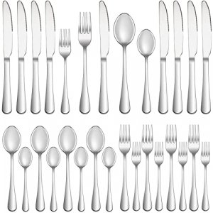 20 Piece Silverware Set Service for 4,Premium Stainless Steel Flatware Set,Mirror Polished Cutlery Utensil Set,Durable Home Kitchen Eating Tableware 