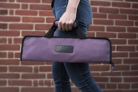 Asaya Chef Knife Roll Bag - 12 Pockets for Knives and Kitchen Utensils - Lightweight, Durable, and Stain Resistant Nylon - Perfect for the Traveling 