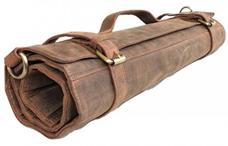 Chef's Knife Roll Case Heavy Duty Holds 12 Knifes Kitchen Storage Cutlery Carrier Zipper For Culinary Tools Easily Carried By Shoulder Straps For Pro