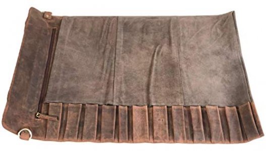 Chef's Knife Roll Case Heavy Duty Holds 12 Knifes Kitchen Storage Cutlery Carrier Zipper For Culinary Tools Easily Carried By Shoulder Straps For Pro