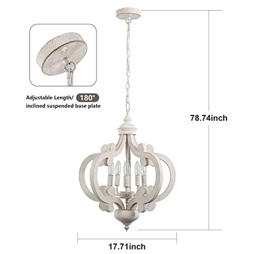 Antique white store farmhouse chandelier