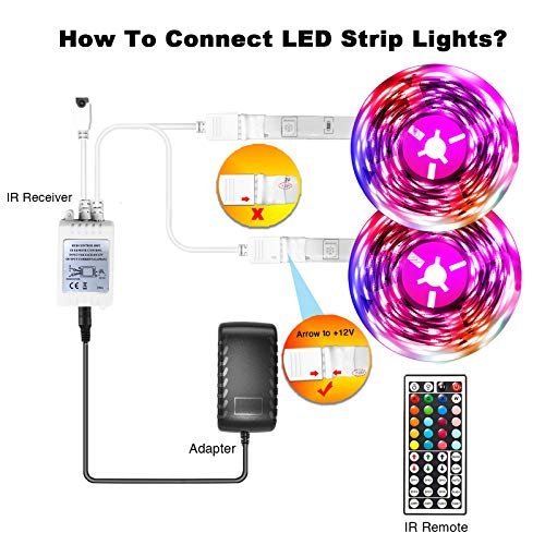phopollo 100ft Led Strip Lights 5050 Led Lights for Bedroom