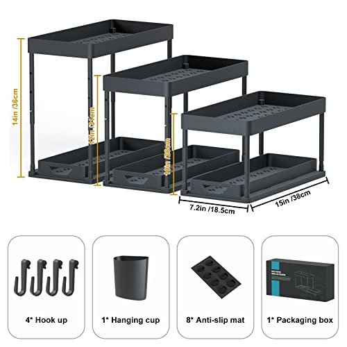  HI NINGER 2 Pack Adjustable Height Under Sink