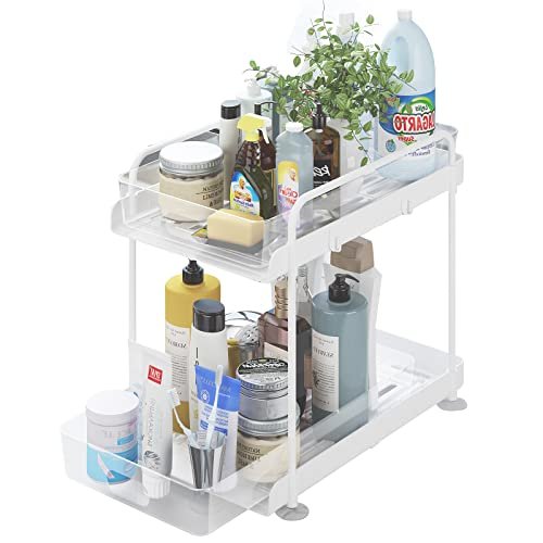 PXRAcK Under Sink Organizers and Storage, 2-Tier Sliding Under