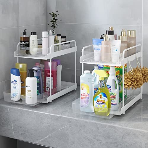 PXRAcK Under Sink Organizers and Storage, 2-Tier Sliding Under