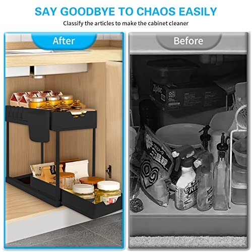 Under Sink Organizer, Avaspot 2 Pack Double Sliding Under Cabinet Storage  Easy Access Pull Out Organizer, Multi-Use Under Sink Organizers and Storage  - Imported Products from USA - iBhejo