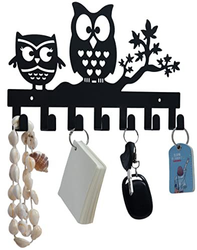 FairyCity Keys Holder for Wall Metal Vintage Owl Keys Hook-27cm