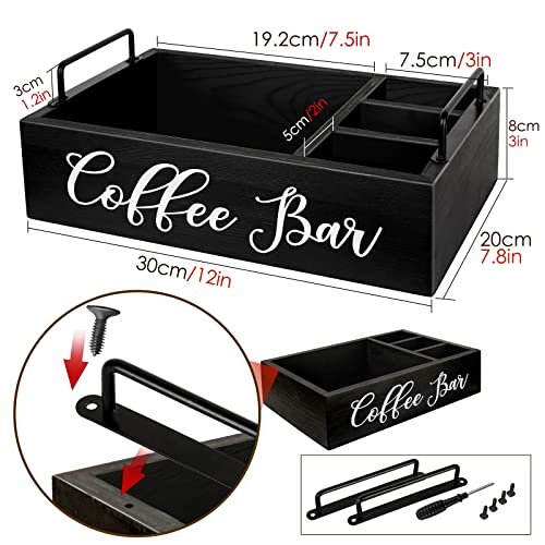 Coffee Station Organizer Wooden Coffee Bar Organizer for Countertop, Coffee  Bar Accessories Organizer Farmhouse Kcup Coffee Pod Holder Storage Basket -  Imported Products from USA - iBhejo