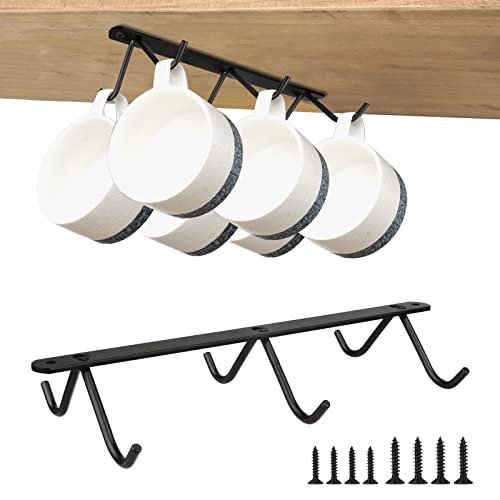 Mkono Coffee Mug Holder Wall Mounted Mug Hooks Rack for 10 Coffee Cup  Organizer, Metal Mug