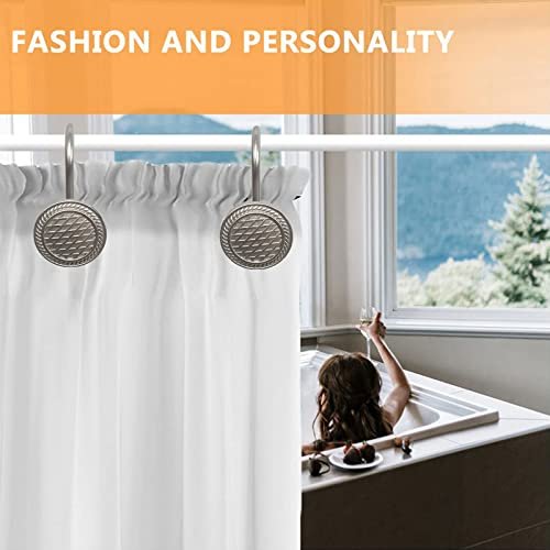 12pcs Shower Curtain Hooks, Home Decorative Rustproof Shower