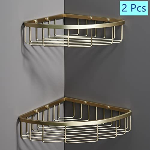 2Pcs Corner Shower Caddy Shelves Wall Mounted Basket Rack Bathroom Shampoo  Holder Storage Organizer