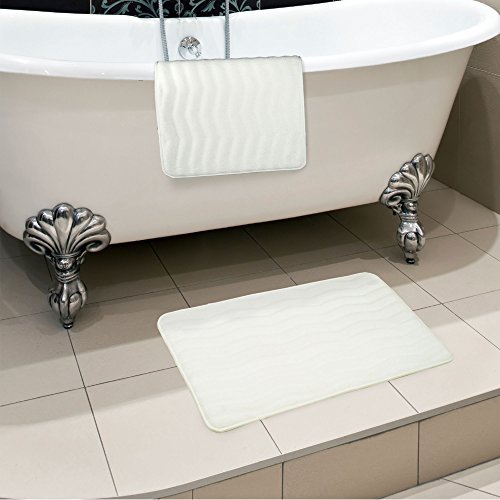 Memory Foam Bath Mat Wavy Bathroom Rugs Super Water Absorbent Bath Mats