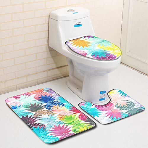 FAMKIT 3Pcs Bathroom Rug Set, Absorbent Washable Bath Mats, Microfiber  Dries Quickly Bath Toilet Mat + U-Shaped Contoured Rug + Lid Cover for Home  Ki - Imported Products from USA - iBhejo