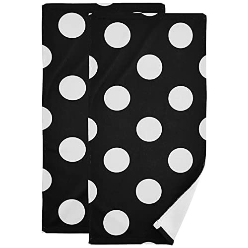 Black and white discount polka dot hand towels