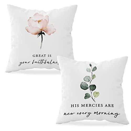 Inspirational Bible Quotes Throw Pillows 18x18 Set 