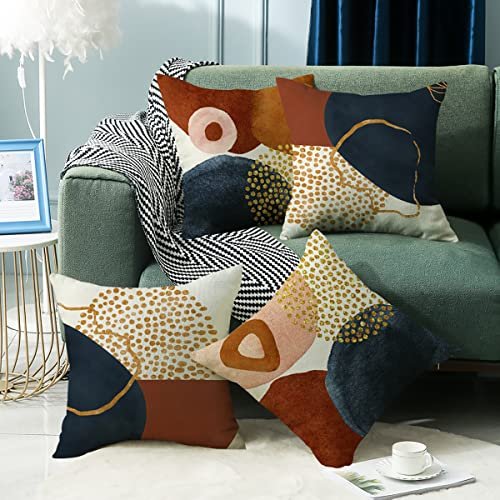 Soft Aesthetic Decorative Throw Pillow Covers 18x18 Inch Abstract