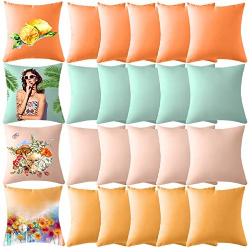 12 Pcs Colorful Sublimation Pillow Covers Blanks Pastels DIY Pillow Cases  Square Cushion (Cute Color, 18 x 18 Inch)