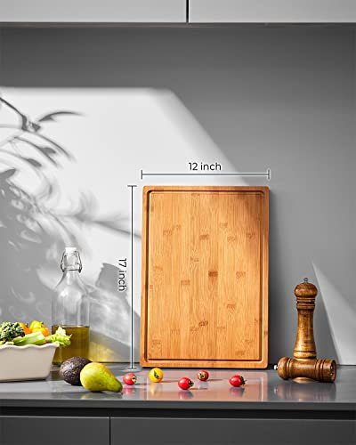 Extra Large Cutting Board, 17 Bamboo Cutting Boards for Kitchen with Juice  Groove and Handles Kitchen Chopping Board for Meat Cheese board Heavy Duty