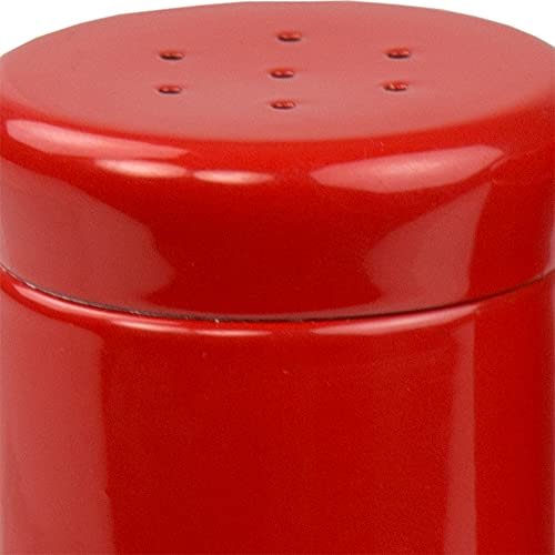 Retro-Styled Stainless Steel Salt and Pepper Shakers (Red), By Home Basics  | 2 Piece Shakers for Salt, Pepper, Cumin, Cinnamon, Paprika, and More 