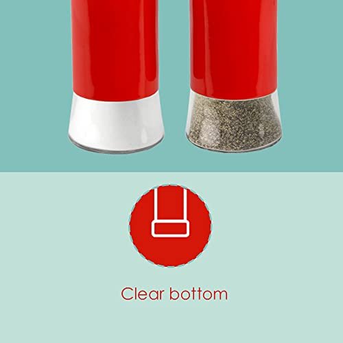 Retro-Styled Stainless Steel Salt and Pepper Shakers (Red), By Home Basics  | 2 Piece Shakers for Salt, Pepper, Cumin, Cinnamon, Paprika, and More 