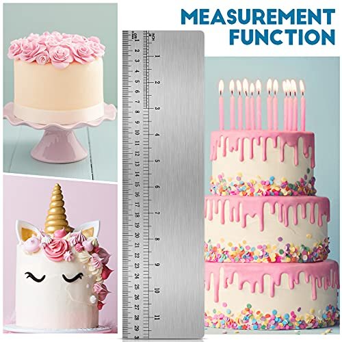 Metal Cake Scraper Smoother With Scale Stainless Steel Cake Icing Smoother  Tool Cake Decorating Comb Baking Scraper Tool For Baking Measuring Cake Bu  - Imported Products from USA - iBhejo