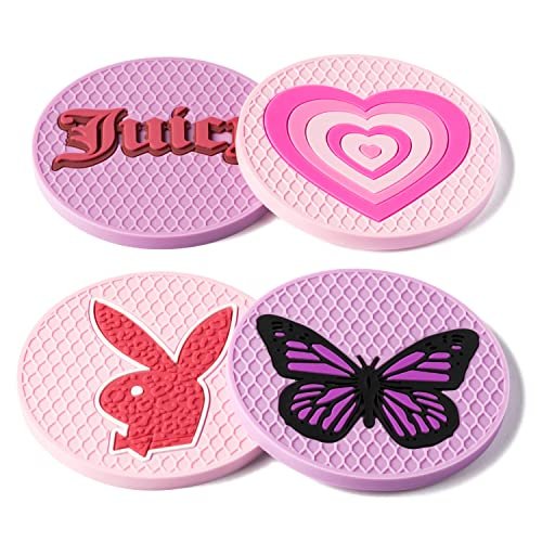 AellasNervalt 4Pcs Y2k Car Cup Coaster Preppy Non-Slip Silicone Drink  Coasters Butterfly Rabbit Heart Cup Holder Heat Resistant Cups Mat  Housewarming - Imported Products from USA - iBhejo