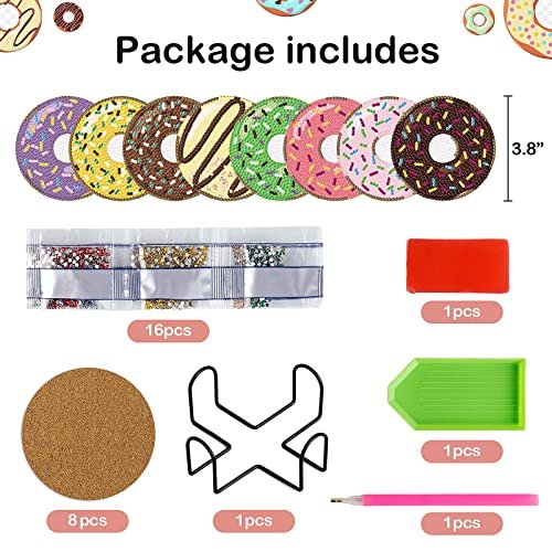 8 Pcs Diamond Painting Coasters with Holder-Dog Diamond Art Coasters Kits  for Ad