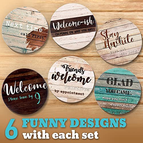 Funny Coasters for Drinks with Holder