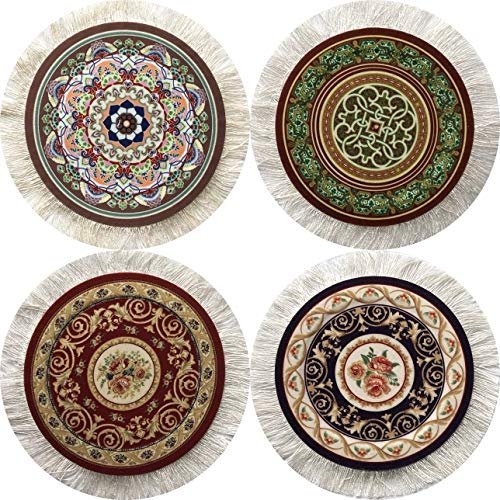 4 Inch Absorbent Wood Drink Coasters Round Table Protection Cup Mat (4  piece)