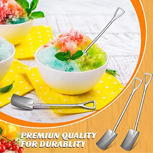 8 Pieces Small Stainless Steel Fruit Fork, Teaspoon, Ice Cream Spoon,  Dessert Spoon, Shovel Shaped Mixing Spoon Cutlery Set