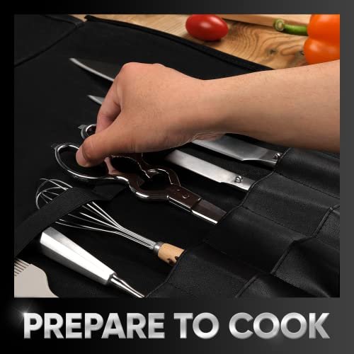 Chef Knife Roll Bag, 8+ Slots for Knives & Kitchen Tools