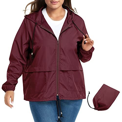 Plus size packable outlet rain jacket