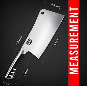Utopia Kitchen 9 Inch Cleaver Knife Chopper Butcher Knife Stainless Steel for Home Kitchen and Restaurant (Black)