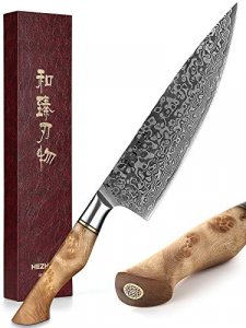 HEZHEN Chef's Knife-Professional-8.3 inch Damascus Steel, Kitchen Knife VG10 Gyuto Knife-Master Series Chef Cooking Tool at Home,Restaurant-Figured S