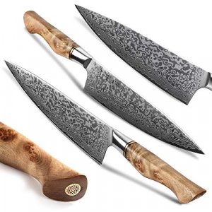 HEZHEN Chef's Knife-Professional-8.3 inch Damascus Steel, Kitchen Knife VG10 Gyuto Knife-Master Series Chef Cooking Tool at Home,Restaurant-Figured S