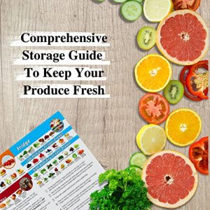 Produce Storage Guide Magnet - How to Store Food Magnet for The Fridge, Fruit & Vegetable Cheat Sheet, Kitchen Organizer Magnetic Chart, Food Storage