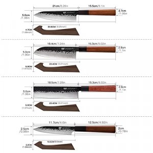 FINDKING Chefs Knives Set and Edge Guards, High Carbon Steel Kitchen Knives, Walnut Knife Holders, for Home Kitchen, Meat, Fruits, Vegetables, Dynast