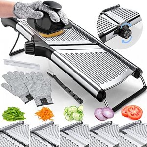 Gramercy Adjustable Mandoline Slicer for Kitchen, Vegetable Chopper, Food Chopper, Vegetable Slicer, Potato Slicer, Mandolin, Potato Cutter - Stainle